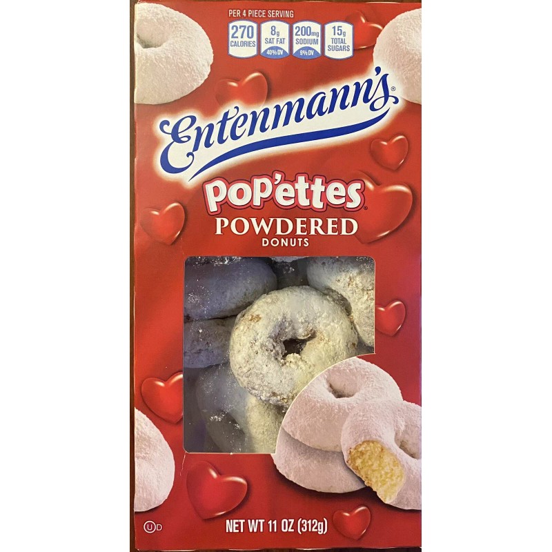Entenmann's Popettes Pop'ettes POWDERED Mini Donuts 11 oz Box NEW