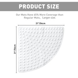 Corner Shower Mat Non Slip: 54 x 54 cm Quadrant Anti Mould Shower Mats for Inside Shower - Large Anti Slip Shower Matt for Elderly