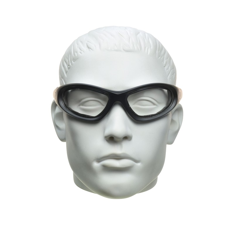 Bikershades Large Fit Motorcycle Safety Glasses Goggles Interchangeable Strap Clear