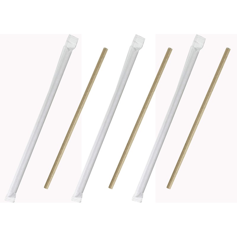 Don Palillo - 250 Paper Straws Individually Wrapped Kraft Paper