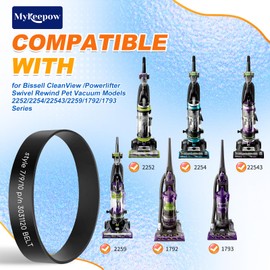 MyKEEPOW 3031120 Belts for Bissell Vacuum Style 7 9 10 12 14 16, Vacuum Belt Compatible with Bissell Vacuum Cleaner Model 2252 Series, 3 Pack