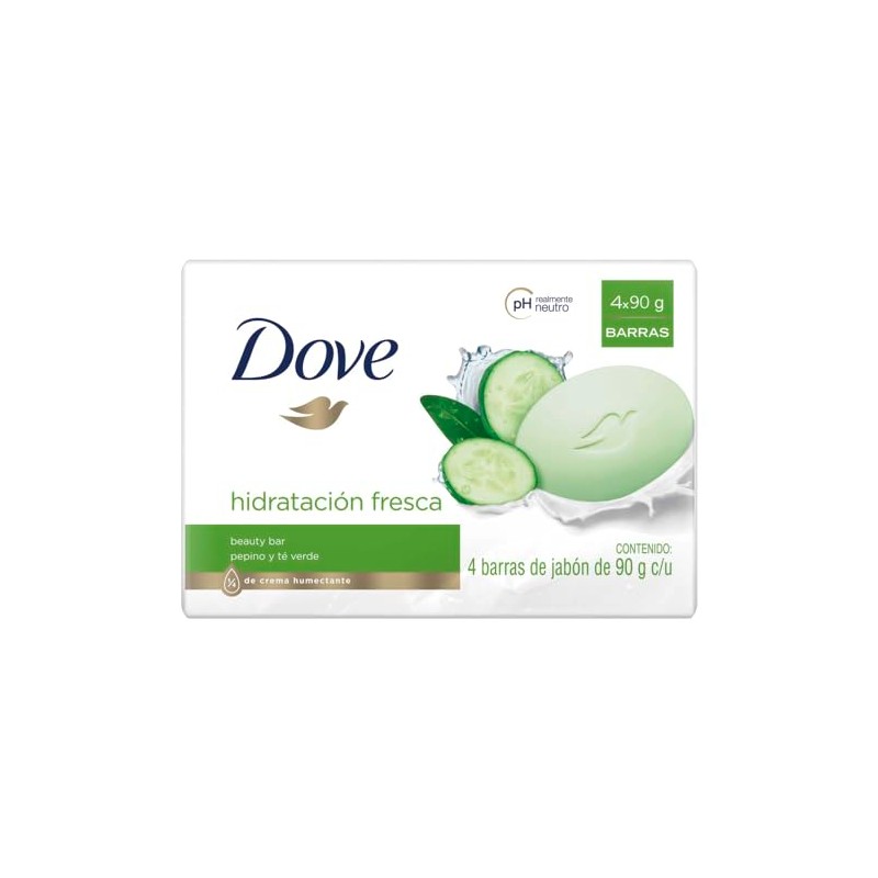 Jabón Dove Hidratación Fresca Pepino y Té Verde 4 x