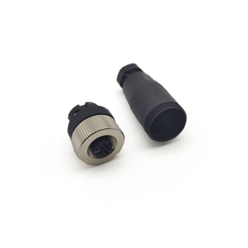 Elecbee 2PCS M12 4-Pin Connector Plug, 12 mm Sensor Cable