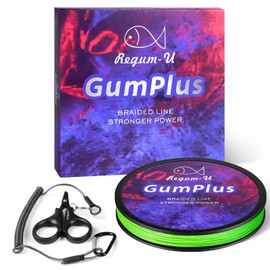 GumPlus 8X Stealth Braided Fishing Line 150 Yards / 12 LB Abrasion Resistant Superline Zero Stretch & Smaller Diameter Confuse & Catch Big Fish Better in Saltwater & Freshwater (Fluorescent Green)