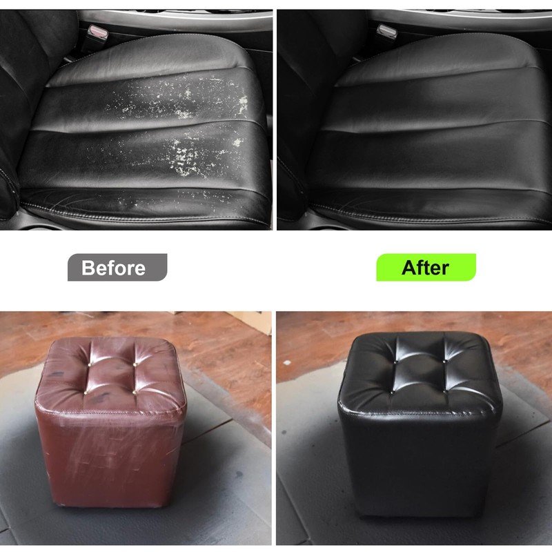 NADAMOO Leather Spray Paint Semi-Gloss Black 2 Cans - Flexible