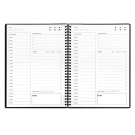 UtyTrees To Do List Notebook, Daily Planner Undated - Blank Hourly Schedules Appointment Planner, Simple Planner, 7.6"x10.2" Bigger Planner, Time Management Manual and Planner, 96 Pages, Black