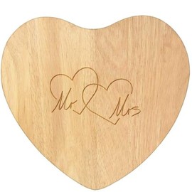 'Mr & Mrs Hearts' Wooden Heart Shaped Chopping/Cutting Board (WB00085101)