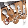 LIFKOME 1 Set Folding Picnic Tableware Portable Stainless Steel Cutlery