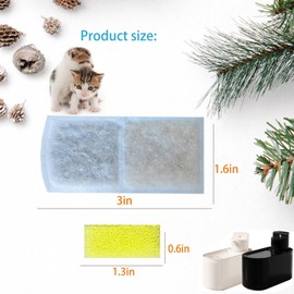 Cat Water Fountain Filters, Wireless Ceramic Pet Fountain Water Dispenser Filters Replacement, 6 Pump Sponge and 6 Carbon Filters for Automatic Dog Water Bowl Dispenser