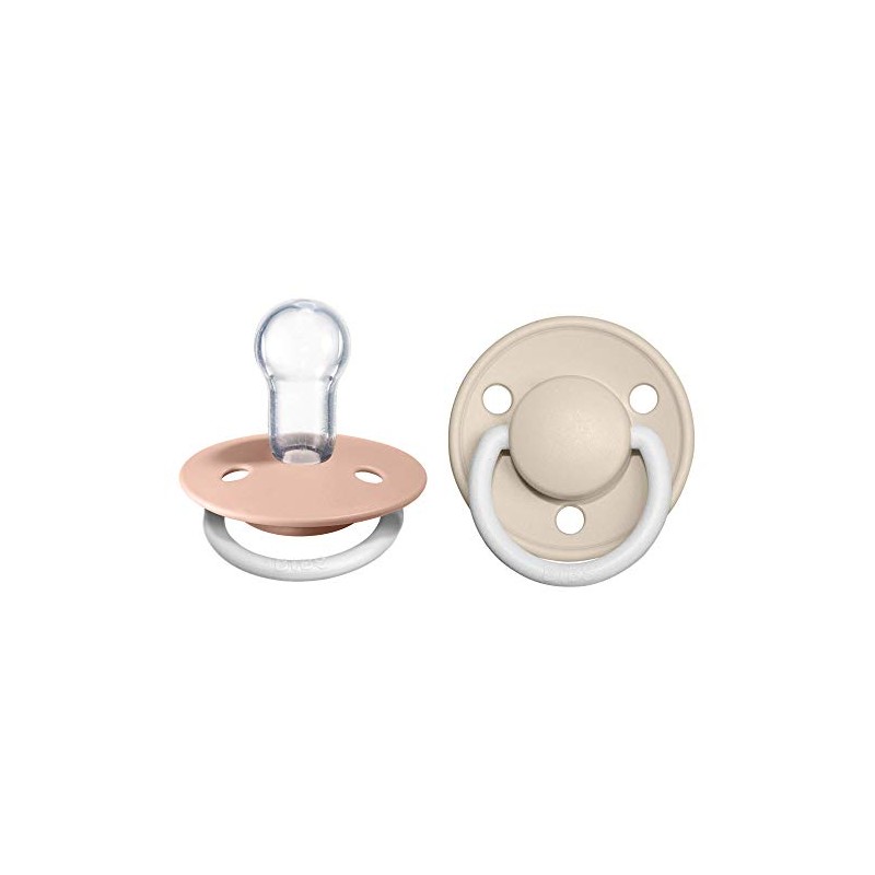 BIBS 5713795200610 PACIFIER, Blush GLOW/Vanilla GLOW, 2 piezas