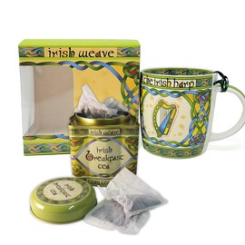 Royal Tara Irish Harp Mug Set with Matching Irish Box Bone China Cup Capacity is 370ml/12.5fl Tea and Tea Bag Holder Present Gift (1Boxed Mug and Tea), CL-73-5-Boxed