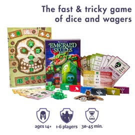 Thunderworks Games - Emerald Skulls | Dice Game with Real-time Betting | Push Your Luck Strategy Board Game | Fast Action Casino-style Group Play | Family Game for 1-6 Players, Ages 14+, 30-45 Minutes