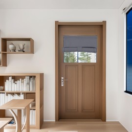 Blackout Door Curtains, Privacy French Door Curtains Window 26 X 20 Inch Front Door Curtain Darkening Curtains, Thermal Insulated Door Window Shades for Kitchen Bedroom Glass Door, Dark Gray 03