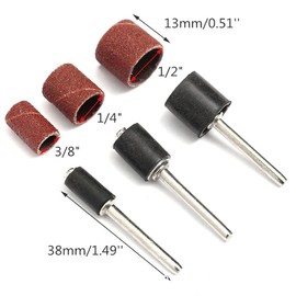ChgImposs Aluminum Oxide Sanding Drum for Rotary Tool Accessories, Include 12 Pieces Drum Mandrels for Dremel Sanding Drums and 120 Pieces Drum Sander Sanding Bits Sleeves for Dremel Rotary