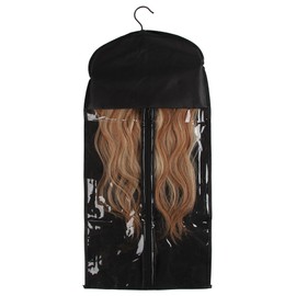 Weimob Hair Extension Wig Carrier Storage Case Dustproof Bag with Wooden Hair Hanger Pack of 5
