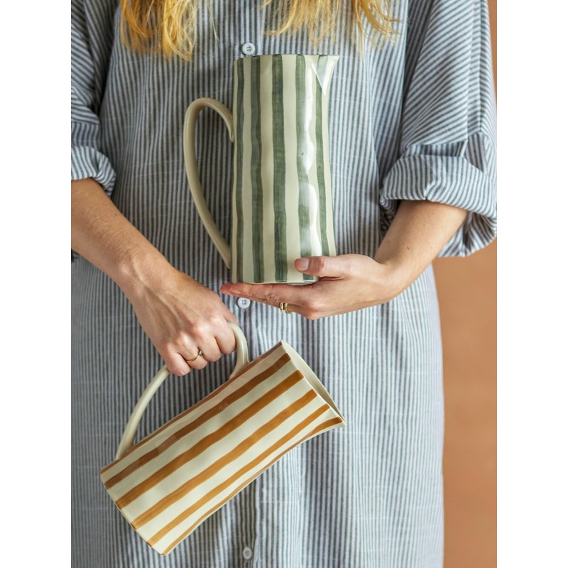 Bloomingville Begonia Green Ceramic Jug