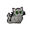 Kolorspun Floofy Kitty Cat Enamel Lapel Pin (Gray/Black Metal)