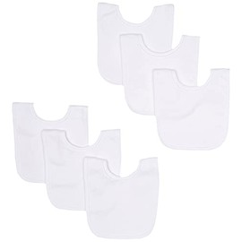 Gerber unisex baby 6-pack Dribbler Bundle bibs, White, One Size US