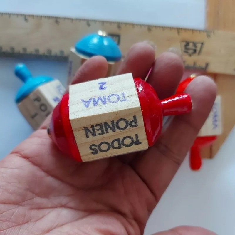 Singex Set 5 Pirinolas Juego De Mesa Artesanal Madera Niños