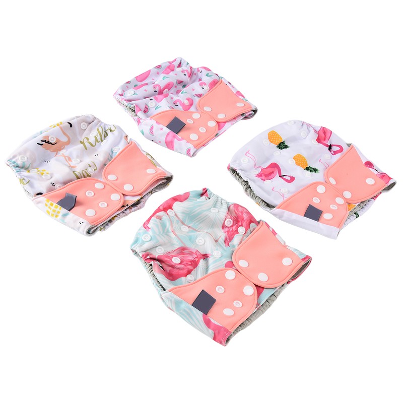 4 Pcs Baby Cloth Diapers Adjustable Washable Reusable Diapers for