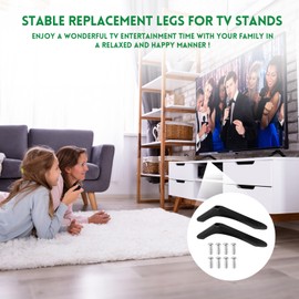 TV Stand Universal TV Base Feet for 32 to 65 Inch LCD LED Replacement Smart TV Feet Stand up to 45 kg, TV Base with Screws Non-Slip TV Stand Legs Suitable for Hole Spacing 25 to 55 mm