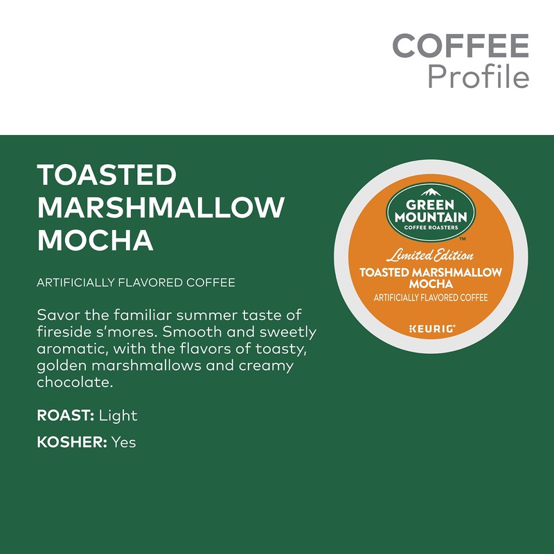 Green Mountain Coffee Roasters Toasted Marshmallow Mocha, Single-Serve Keurig K-Cup