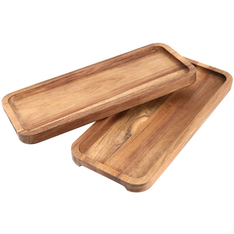 FUNSUEI 11.8 x 5.1 Inches Set of 6 Wooden Serving