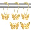 JZKaspar Decorative Shower Curtain Hooks,12PCS Butterfly Curtain Hooks Shower Ring,Rustproof