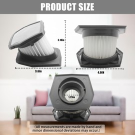 206700006 Vacuum Filter Compatible with RYOBI 18V ONE+ Brushless Cordless Compact Stick Vacuum Model P724 P724B 2 Pack and 1 Brush