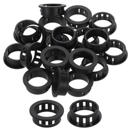 sourcing map 20Pcs Round Cable Snap Bushing Grommets, 1"(25mm) Black Snap in Cable Grommet Protector for Locking Tube Hose Wire Cord