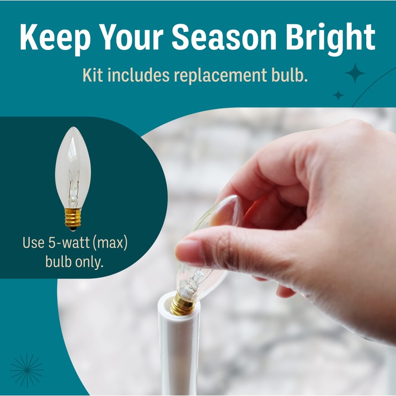 Holiday Joy - 1 Pack Christmas Window Candles with Sensor