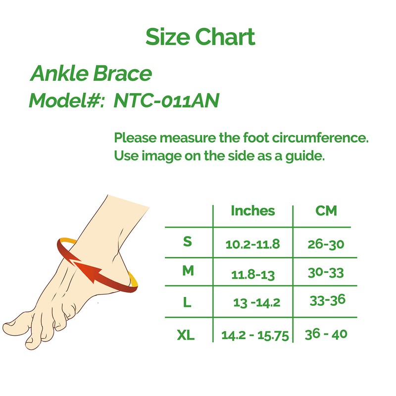 NeoTech Care Adjustable Ankle Support Brace, Gray (Size M, 1