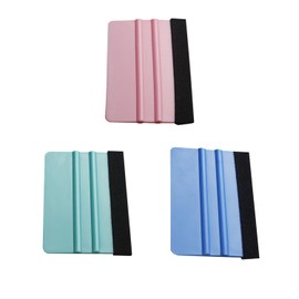 Xvnoesza 3Pcs Professional Plastic Scraper with Felt Edge Ideal for Removing Bubbles in Vinyl Wraps Wallpaper and Decals Scraper Set Included