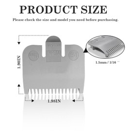 1/16" Replacement for Wahl Professional Attachment Clipper Guide Replacement Guard 1.5mm #1/2