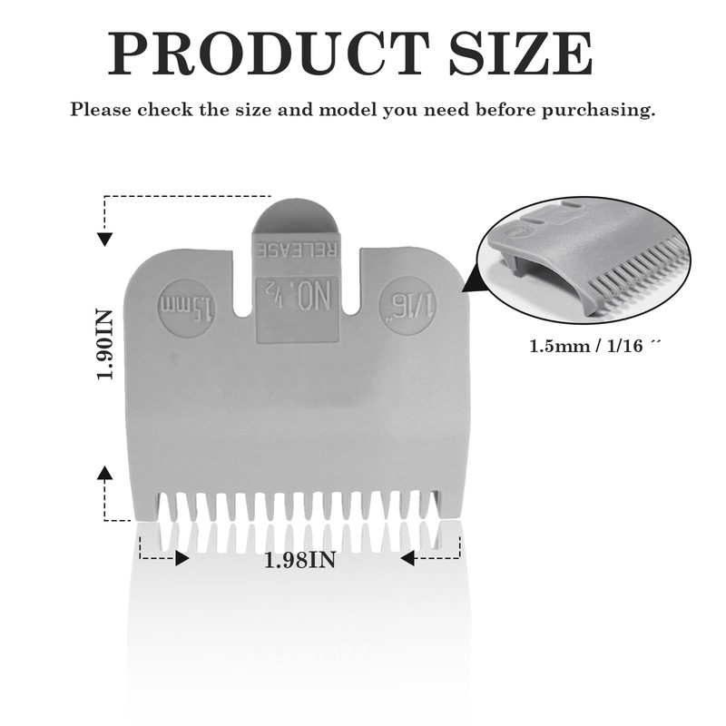 1/16" Replacement for Wahl Professional Attachment Clipper Guide Replacement Guard
