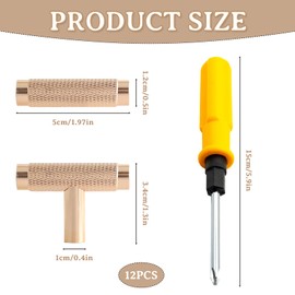 Scettar 12 Pack Kitchen Cupboard Handles, 50mm Gold Knobs for Dresser Drawers, Kitchen Door Handles, Gold Cabinet Knobs for Dresser Drawers, Drawer, Bathroom