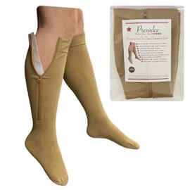 Presadee Premium - Calcetines de compresión para el dolor de piernas (20-30 mmHg), Beige, 5XL