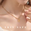 14K Gold Plated Initial Necklaces for Men Women - Gold