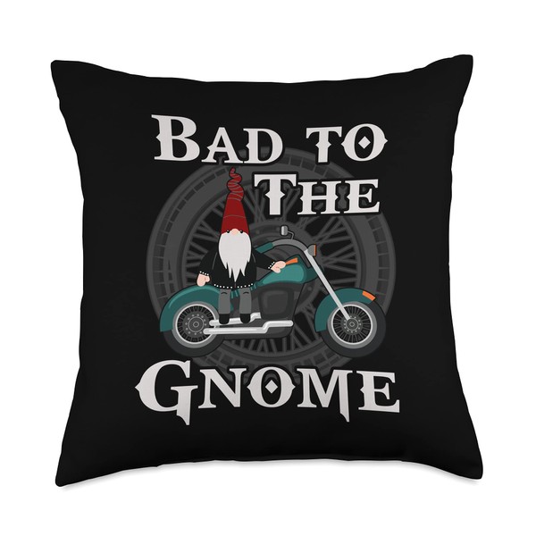 Motorcycle Club Biker Bad To The Gnome Garden Gnomie Throw