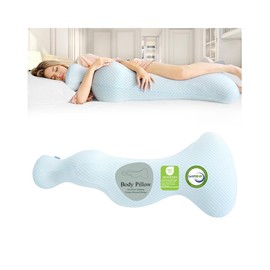 HONEHO Mermaid Body Pillows for Adults, Cooling Long Pillow for Bed, One Piece Full Body Pillow, Big Memory Foam Firm Body Pillow for Side Sleepe, Soft Hugging Bodypillow for Pregnancy