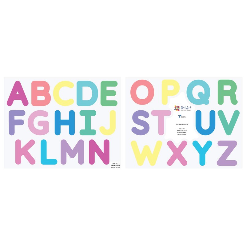 StikArt 3-inch Removable Peel & Stick Letter Wall Decals (Assorted