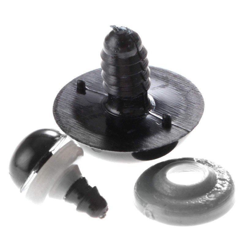 dophee 20Pcs Black Plastic Safety Eyes with Washers, Craft Eyes,