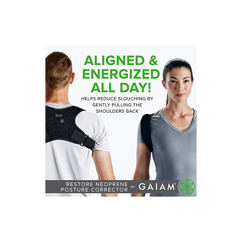 Gaiam Corrector de postura de restauración para mujeres y hombres,