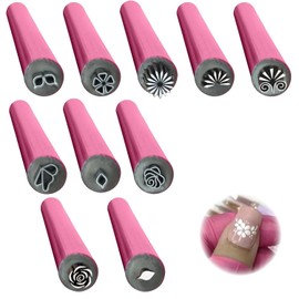 Juego de Sellos para Decoración de Uñas, 6/10/15 Herramientas Para Hacer Punteado De Graffiti En Na-il Art, Profesional Patrones De Flores Para Diseños Mujeres, Nail Art Flower Stamp Pen (10 piezas)