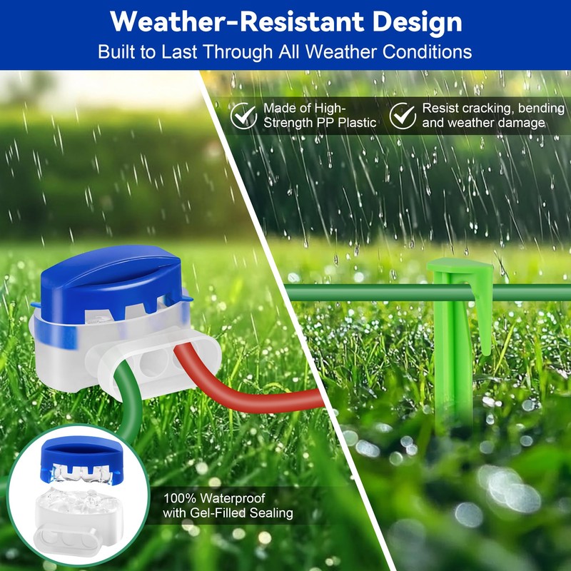 COZCLAM 100 Pegs & 5 Cable Connectors for Robotic Lawnmower