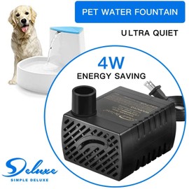 Simple Deluxe 80 GPH Submersible Pump with Adjustable Intake & 6' Waterproof Cord for Fish Tank, Hydroponics, Fountains, Ponds, Statuary, Aquariums, Black