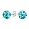 Licht Aqua Blau Pave Crystal Disco Ball Stecker Ohrringe Für