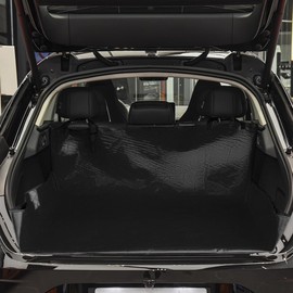 GAOLAOSY Foldable Car Trunk Mat, 79×71 Inch Waterproof and Non-Slip Auto Rear Bumper Protector Guard & Pet Barrier Cover, Universal Anti-Scratch Vehicle Cargo Liner Accessories for Sedans, SUV(BlackL)