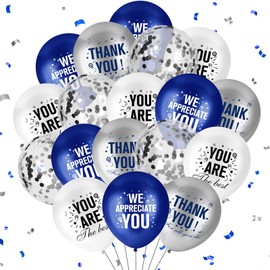 Thank You Balloons We Appreciate You Decorations Blue and Silver Employee Appreciation Balloons Decorations Employee Staff Appreciation Gifts Thank You for All You Do Decor for Staff Teacher Nurse