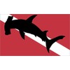 StickerTalk Hammerhead Shark Diver Down Flag Magnet, 5 inches by